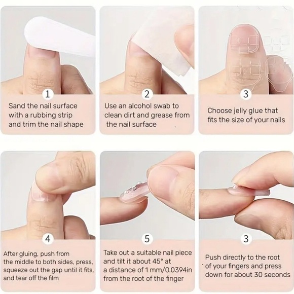 ✨24pcs-sun moon and star Press-On Nails✨ So easy to put on - Picture 2 of 5